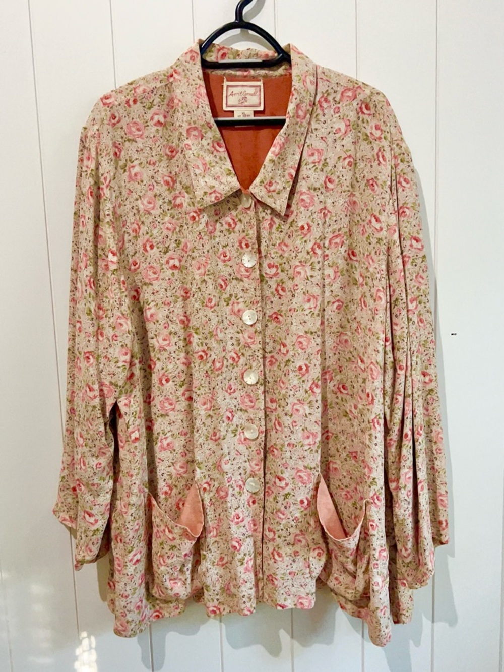 April Cornell Blazer Jacket BOHO  Floral Cottage core reversible Multicolored